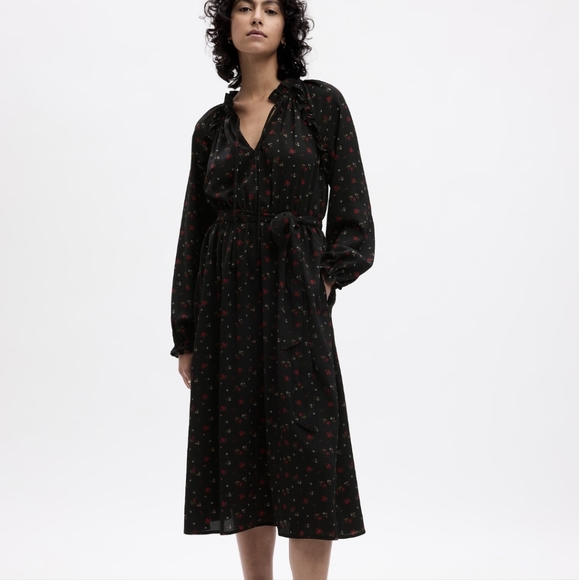 Gap Satin Tie Midi Dress - Picture 2 of 7